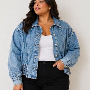SO 100% COTTON Light Blue Washed Denim Jean Jacket XXL